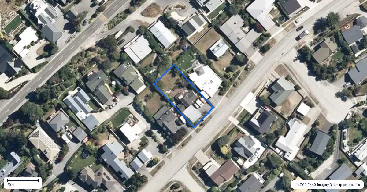 Property context map for 16 Oregon Drive, Kelvin Heights, Queenstown