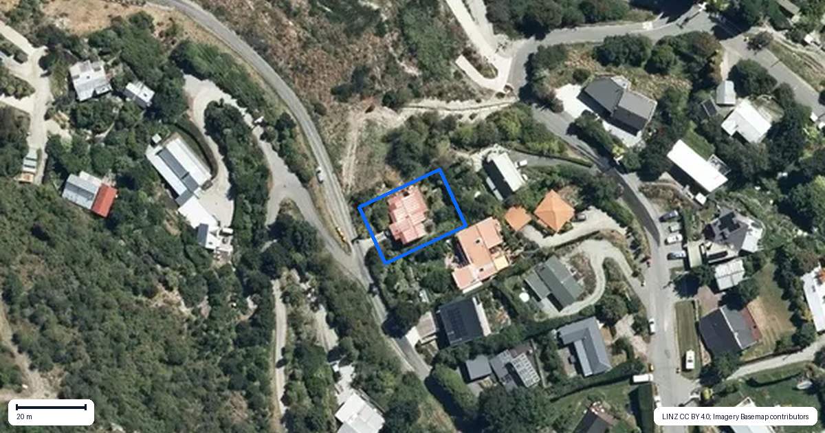 Property context map for 16 Moonlight Track, Arthurs Point, Queenstown