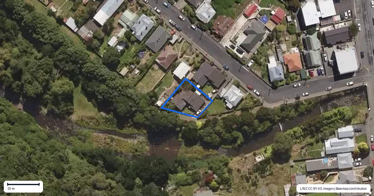 Property context map for 19A Woodhaugh Street, Woodhaugh, Dunedin