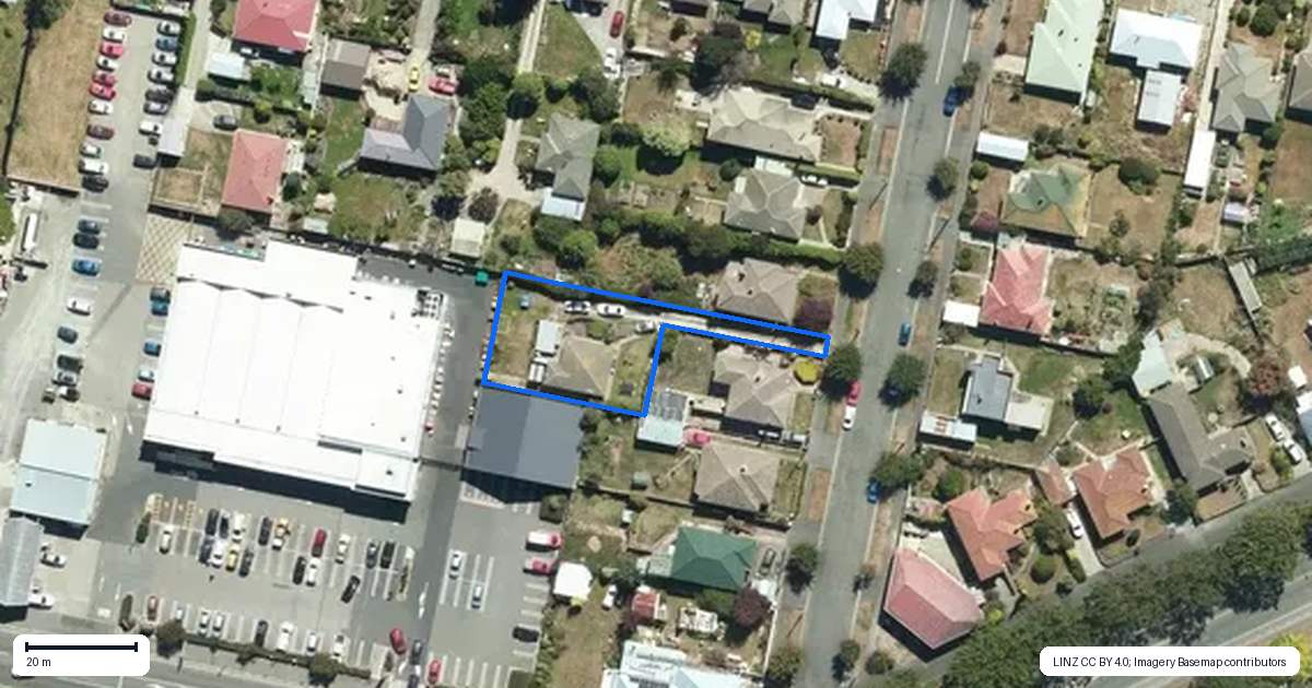 Property context map for 14A Towey Street, Oamaru