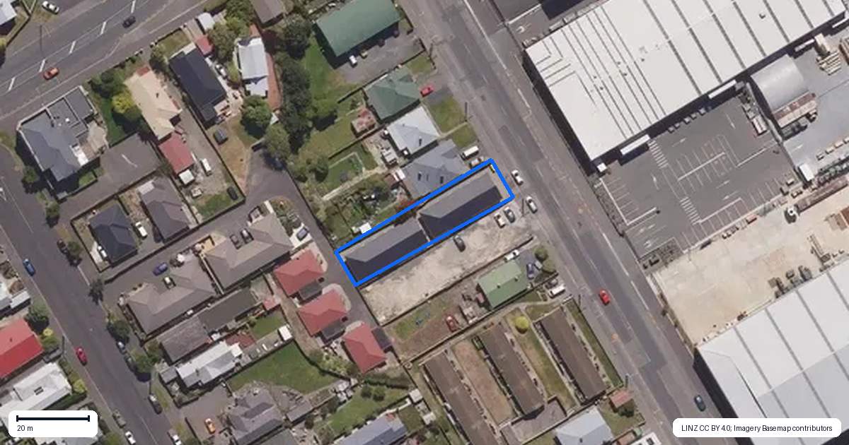 Property context map for 59 Burns Street, South Dunedin, Dunedin