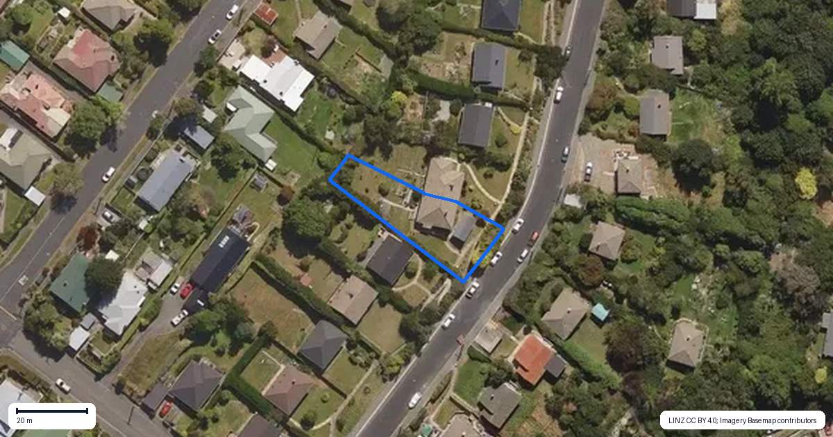 Property context map for 15 Prospect Bank, Wakari, Dunedin
