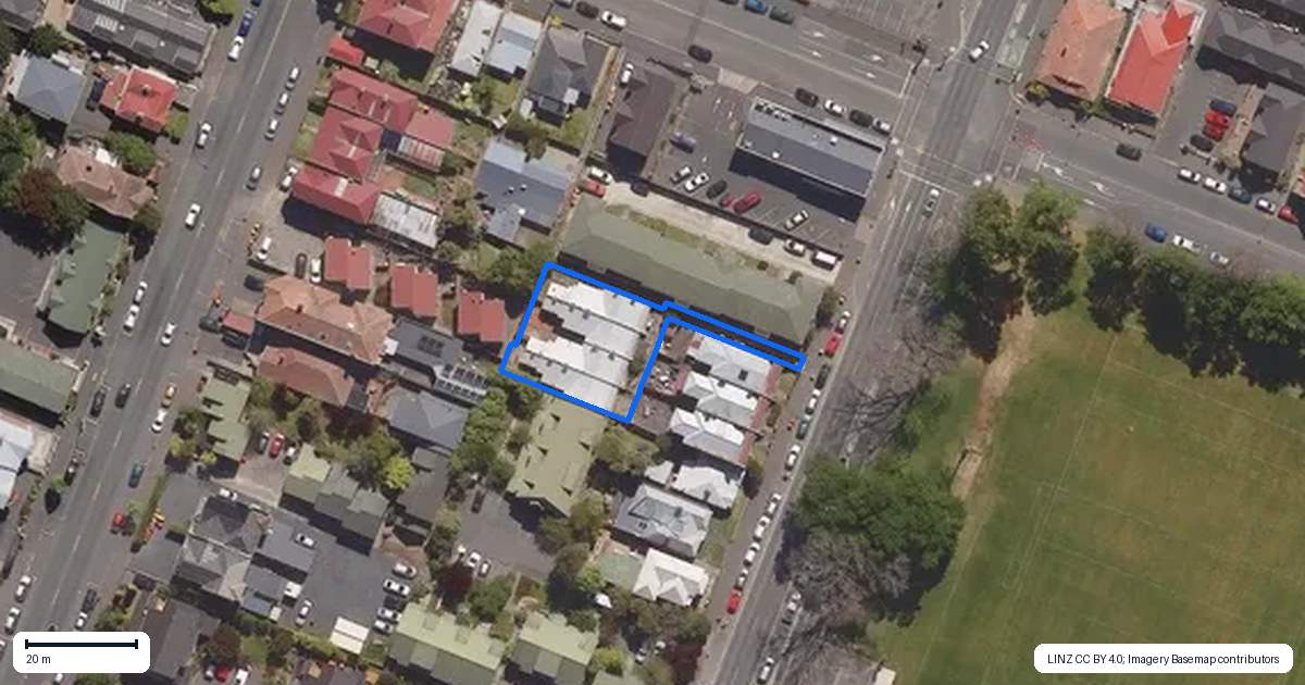 Property context map for 634 Great King Street, North Dunedin, Dunedin