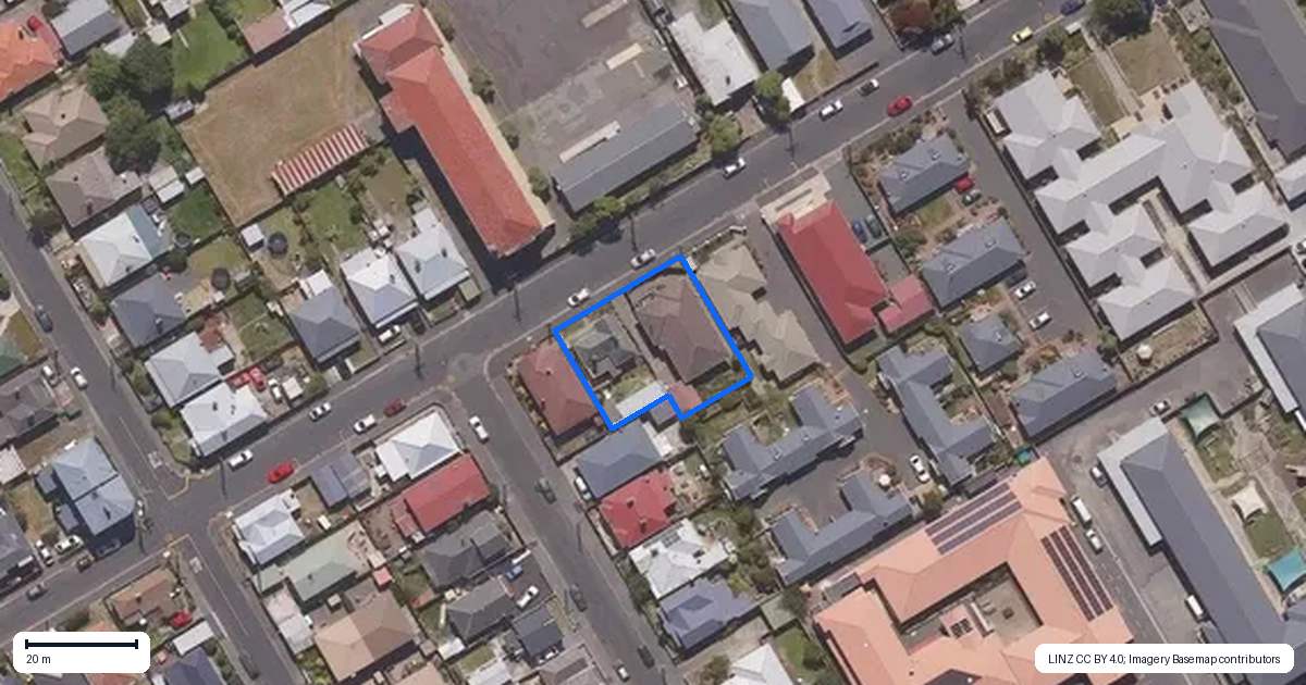 Property context map for 107 Melbourne Street, South Dunedin, Dunedin