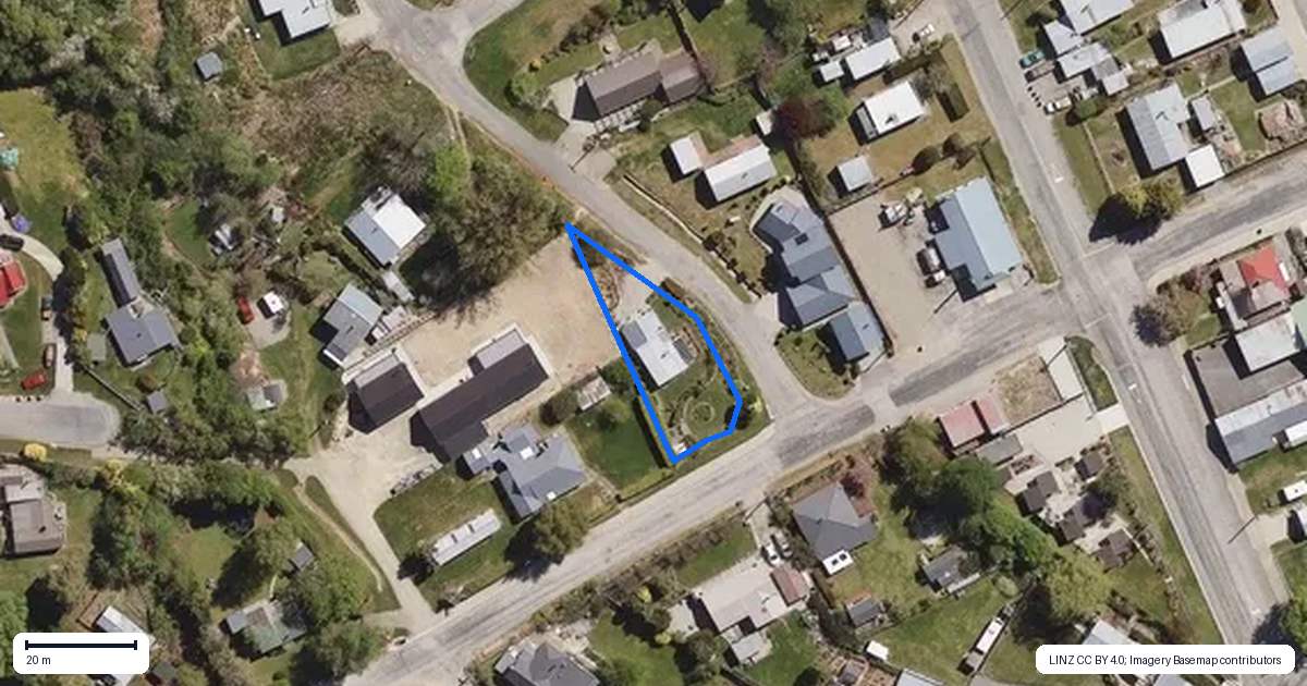 Property context map for 1 Strode Avenue, Naseby