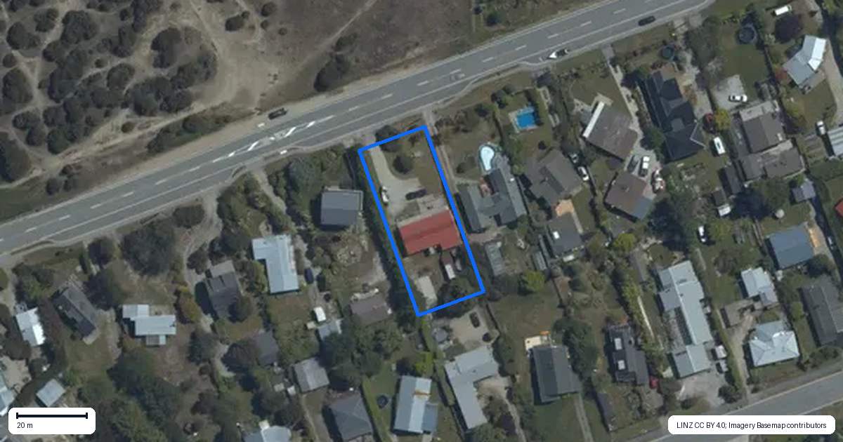 Property context map for 45 Gunn Road, Albert Town, Wanaka