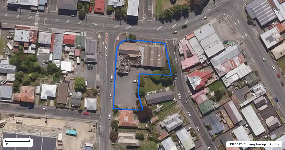 Property context map for 285 South Road, Caversham, Dunedin