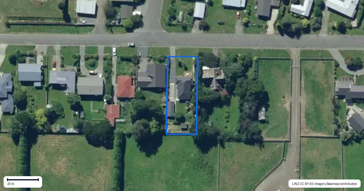 Property context map for 103 Boundary Street, Tapanui