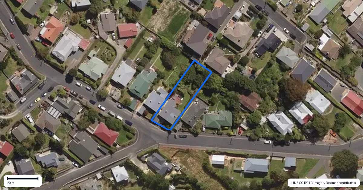 Property context map for 20 County Road, Kaikorai, Dunedin
