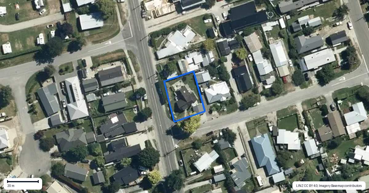 Property context map for 1 Thames Street, Arrowtown