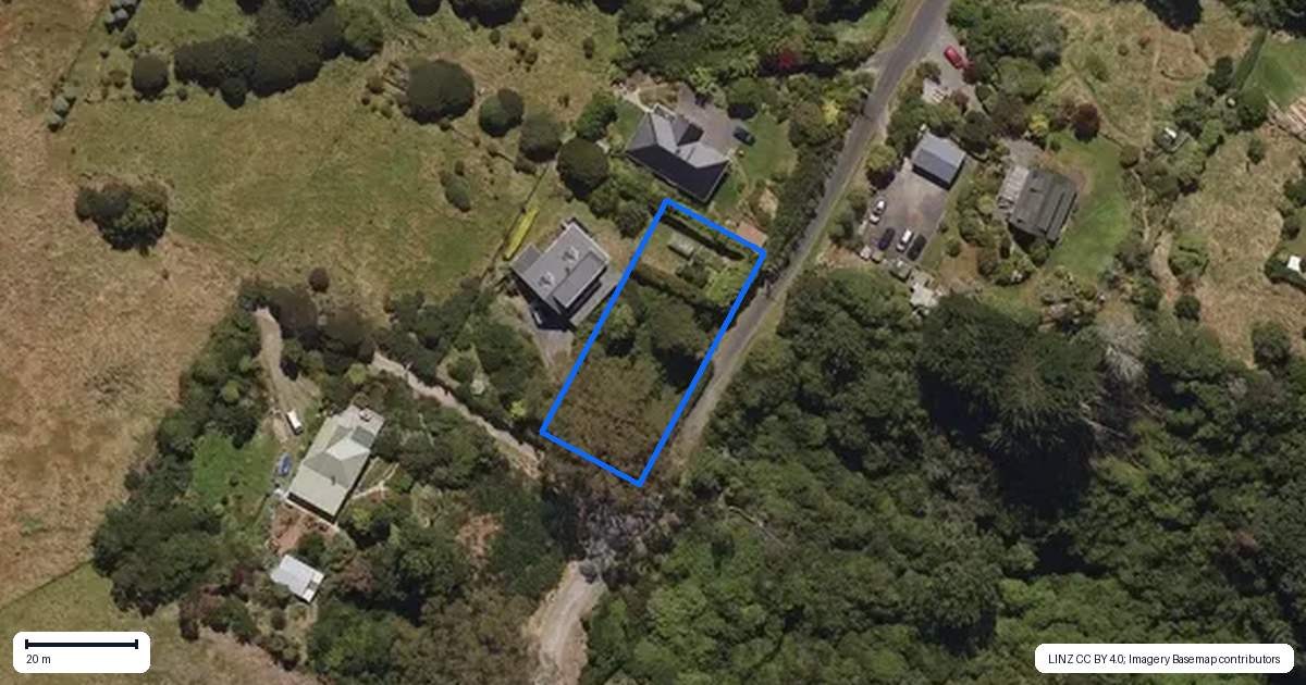 Property context map for 20 Harrier Road, Saint Leonards, Dunedin