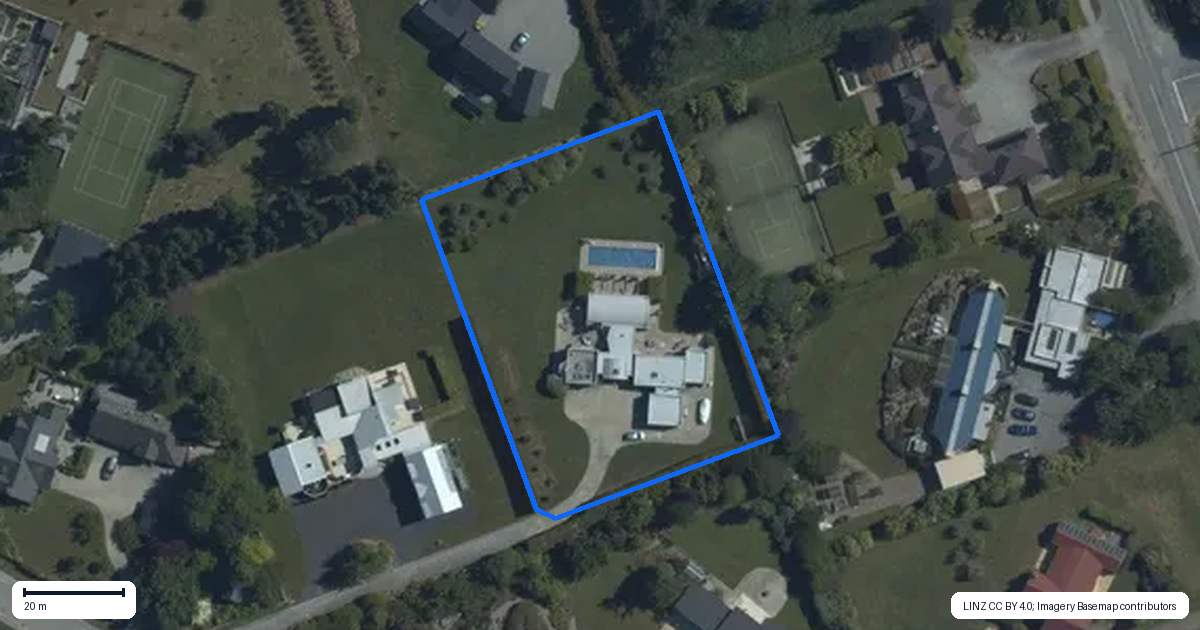 Property context map for 20 Waimana Place, Wanaka