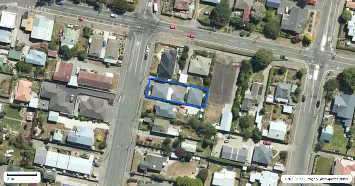 Property context map for 3B Mersey Street, South Hill, Oamaru