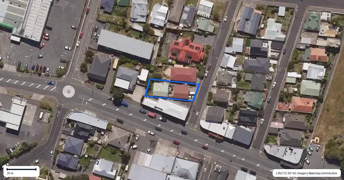 Property context map for 1B McCrea Street, Mornington, Dunedin