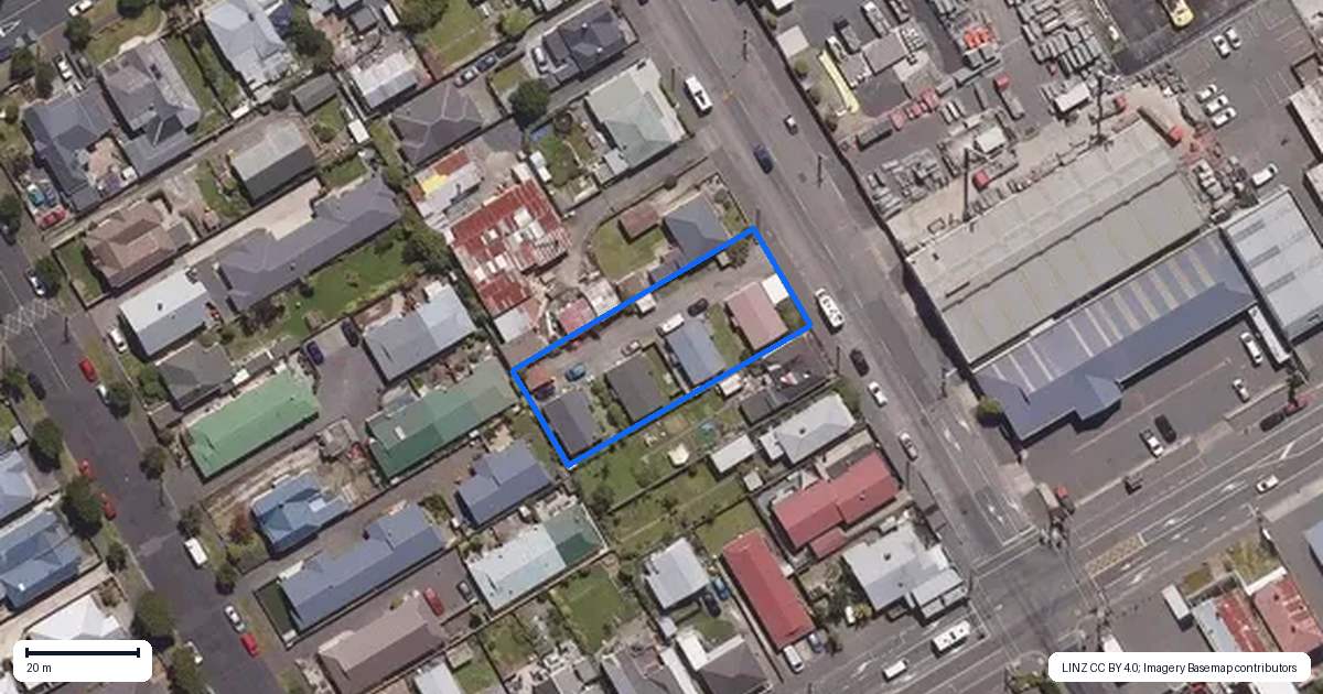 Property context map for 13C Burns Street, South Dunedin, Dunedin