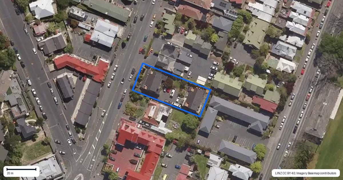 Property context map for 740B George Street, North Dunedin, Dunedin