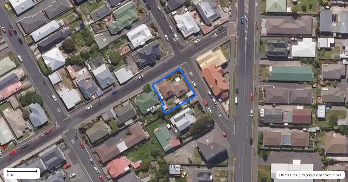 Property context map for 40 New Street, Saint Kilda, Dunedin