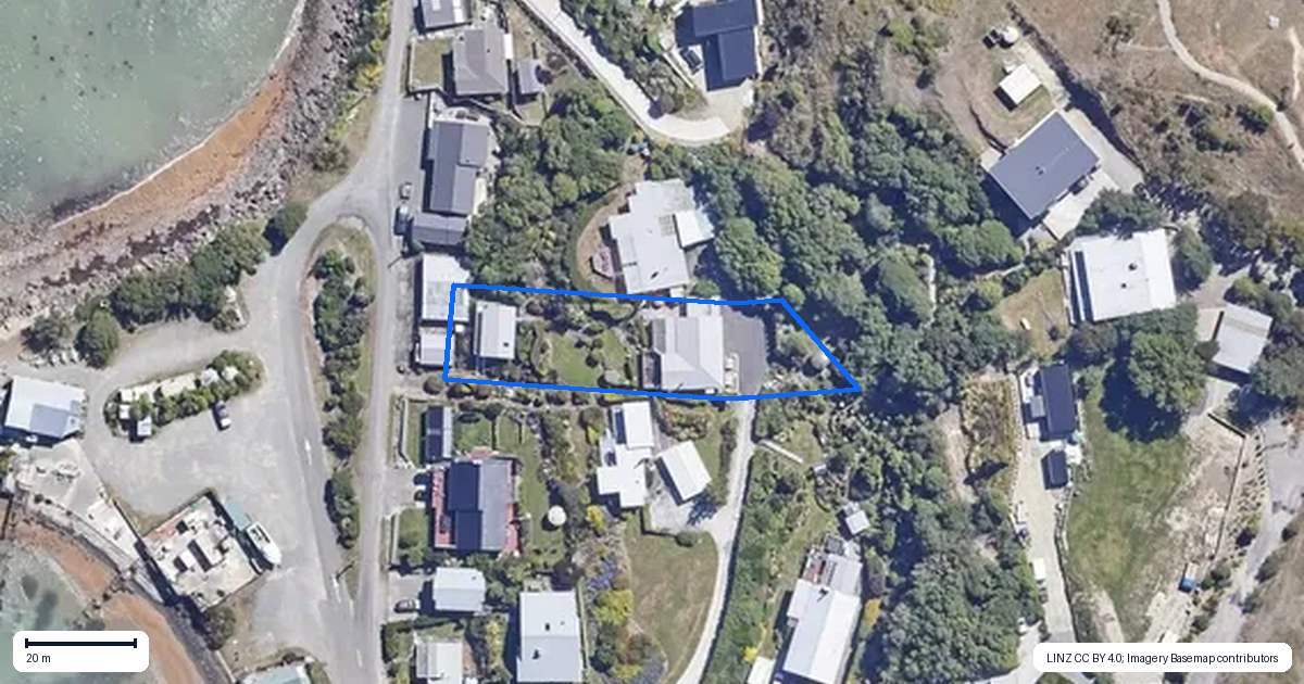 Property context map for 166 Haven Street, Moeraki