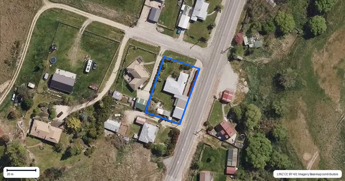 Property context map for 1 Wilton Street, Omakau