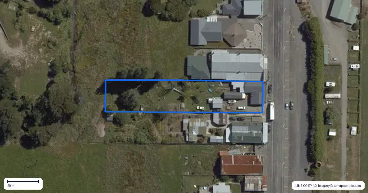 Property context map for 59 Main Road, Tuatapere