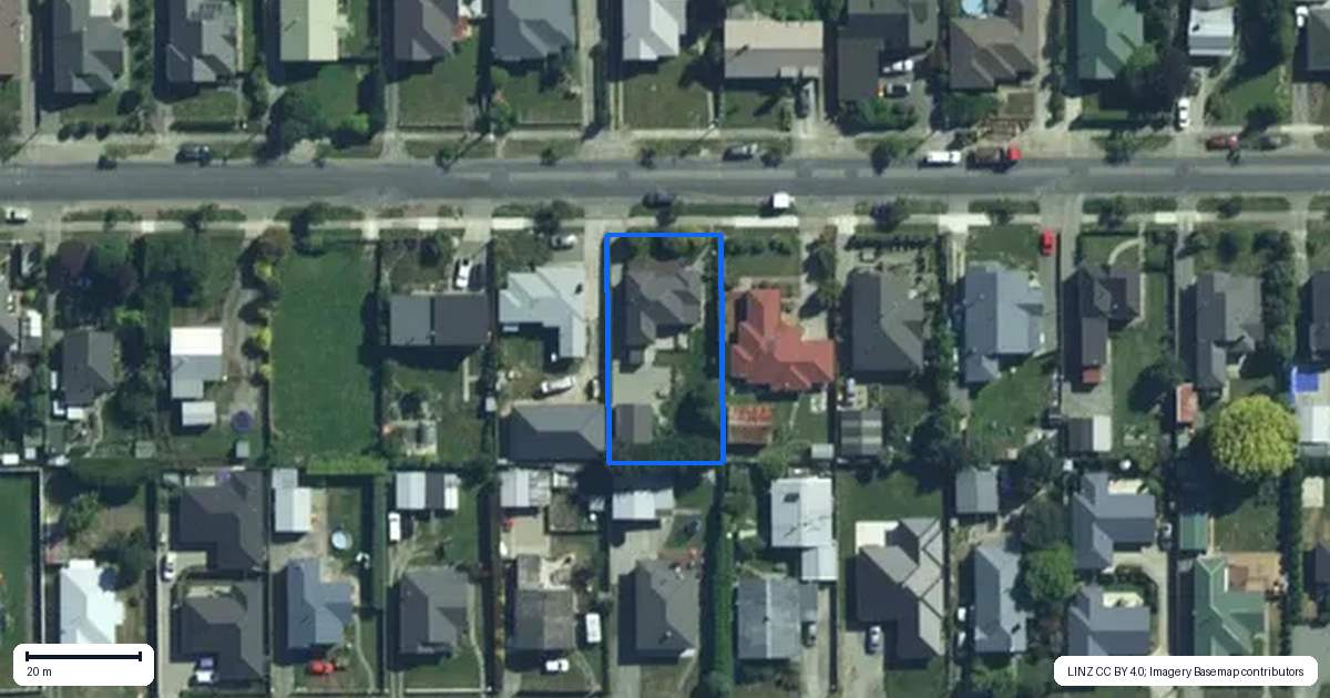 Property context map for 16 Elizabeth Street, Gore