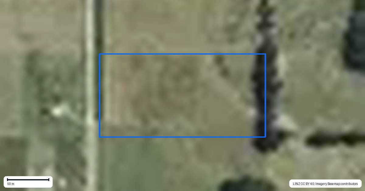 Property context map for 21 Walker Street, Woodend, Invercargill