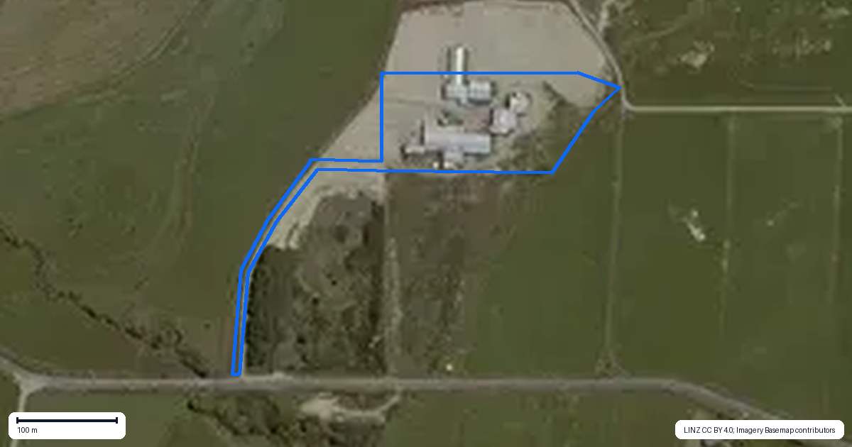 Property context map for 134 Grove Burn Road, Tuatapere