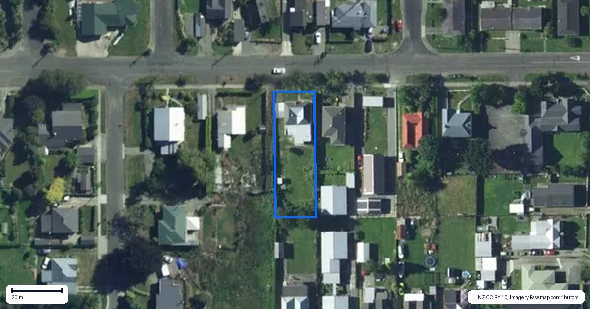 Property context map for 9 Denton Street, Gore