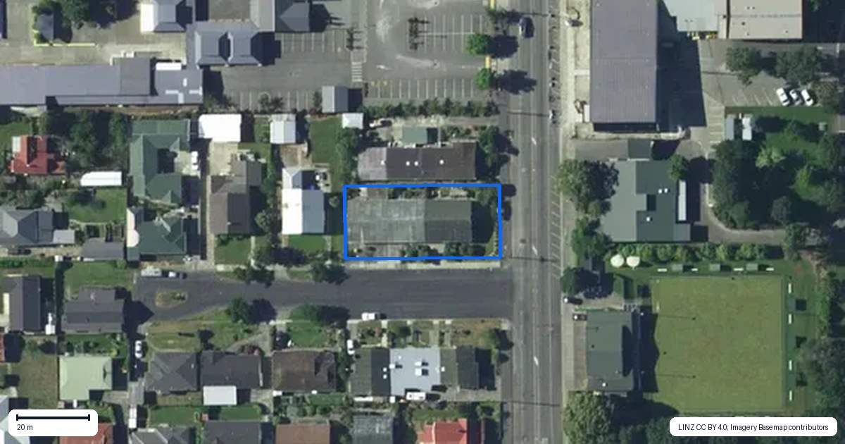 Property context map for 1A Grant Street, Gore