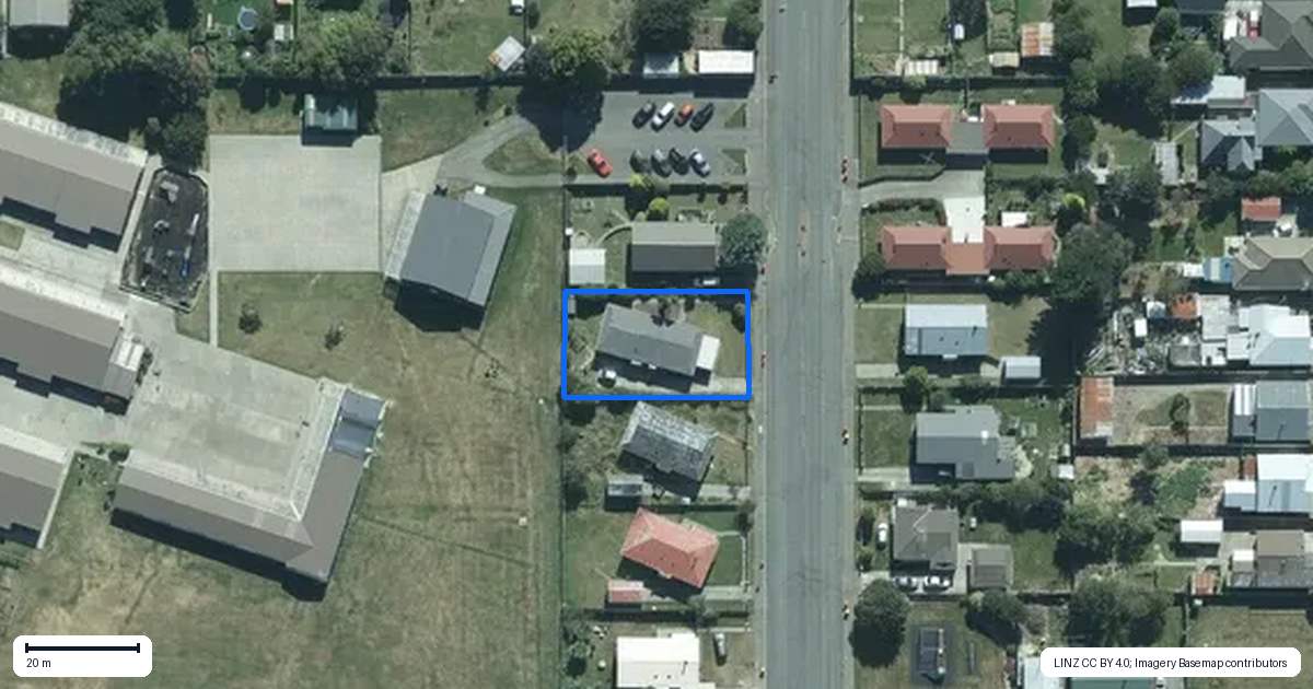 Property context map for 411 Ness Street, Kew, Invercargill