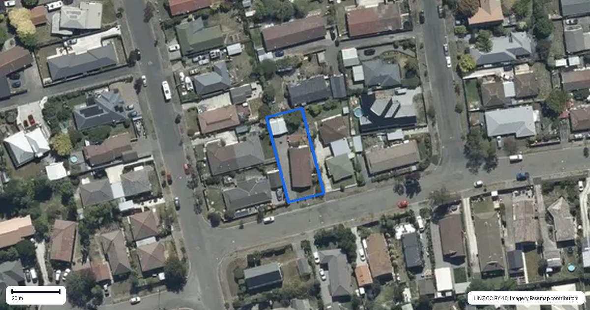 Property context map for 20 Chadlington Street, Parklands, Christchurch