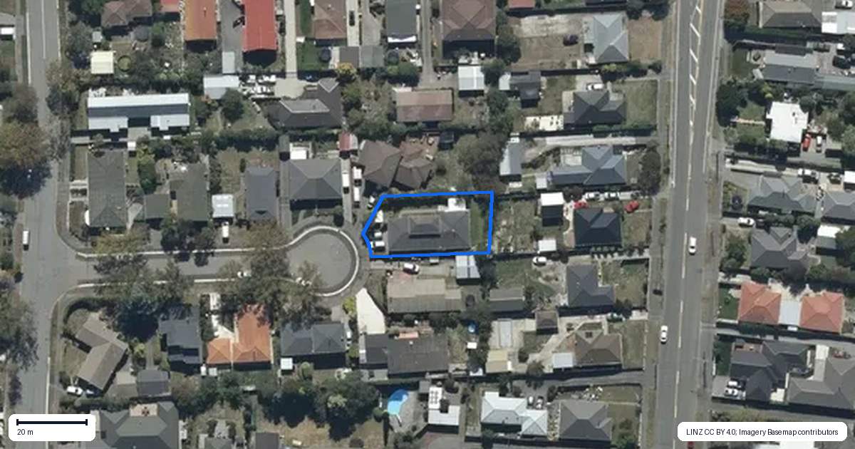 Property context map for 9 Fenmere Place, Burwood, Christchurch