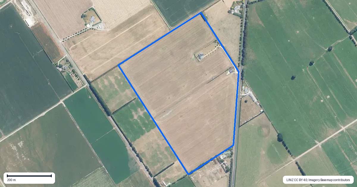 Property context map for 344 Longbeach Road, Willowby, Ashburton