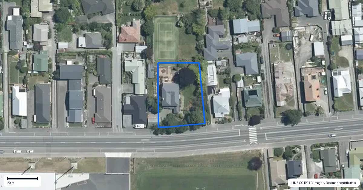 Property context map for 335 Church Street, West End, Timaru