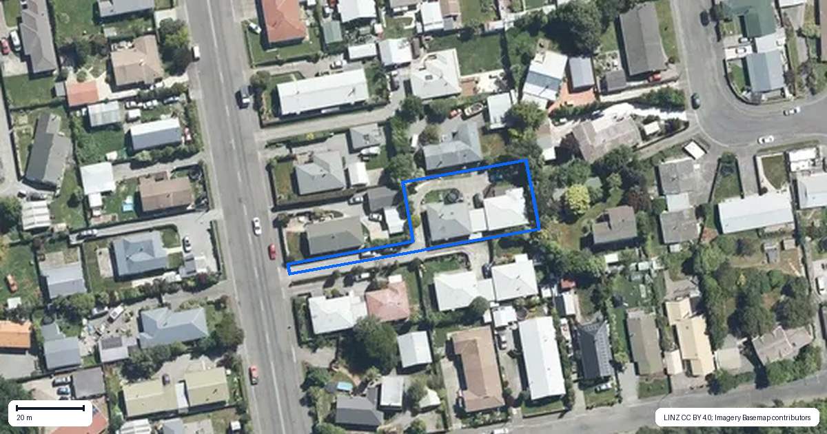 Property context map for 44A King Street, Rangiora