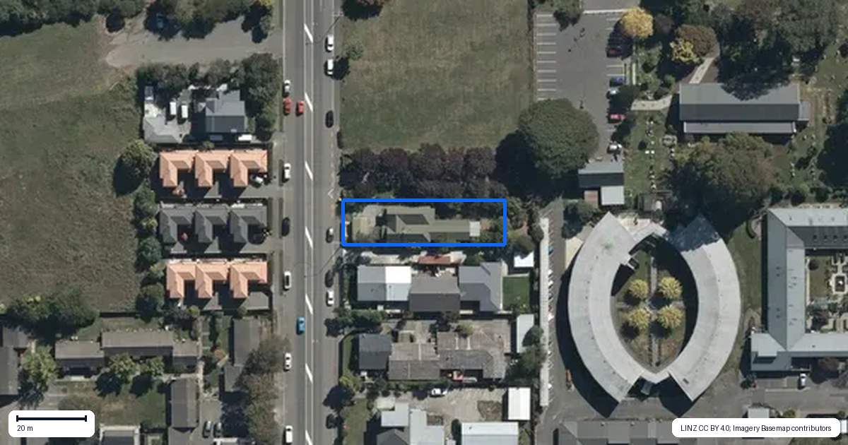 Property context map for 166 Stanmore Road, Linwood, Christchurch