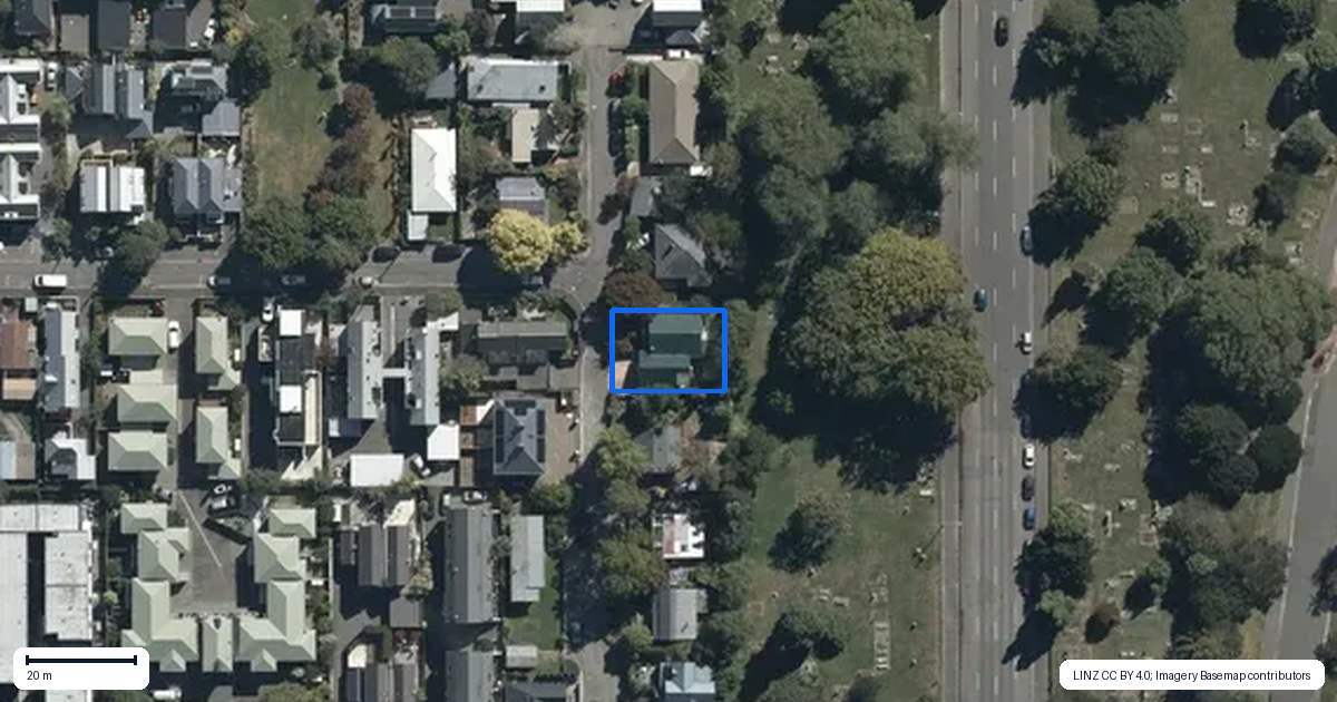 Property context map for 20 Ely Street, Christchurch Central, Christchurch