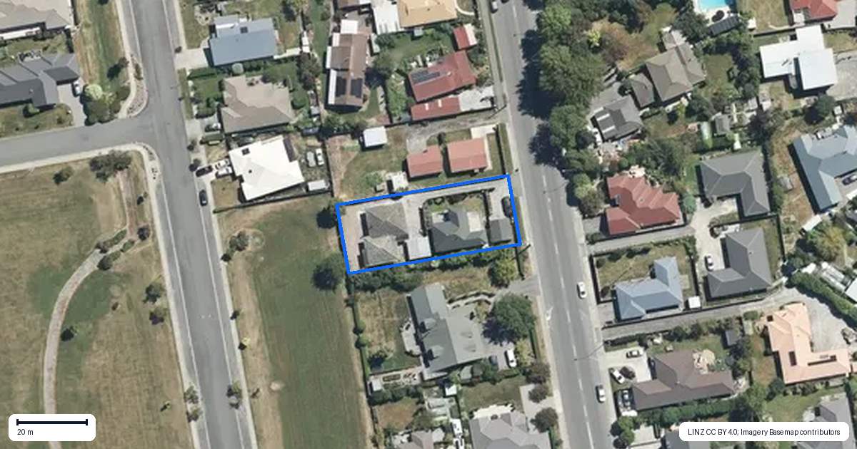 Property context map for 21A West Belt, Rangiora