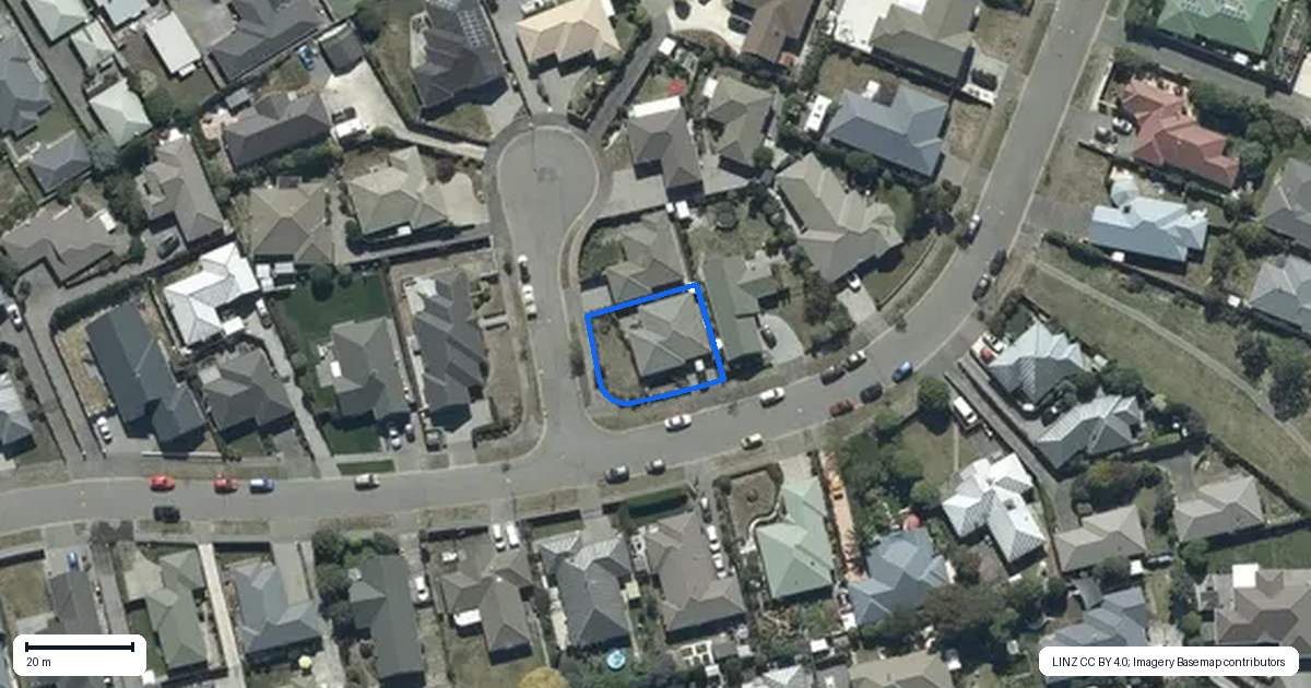 Property context map for 20 Surfers Place, North New Brighton, Christchurch