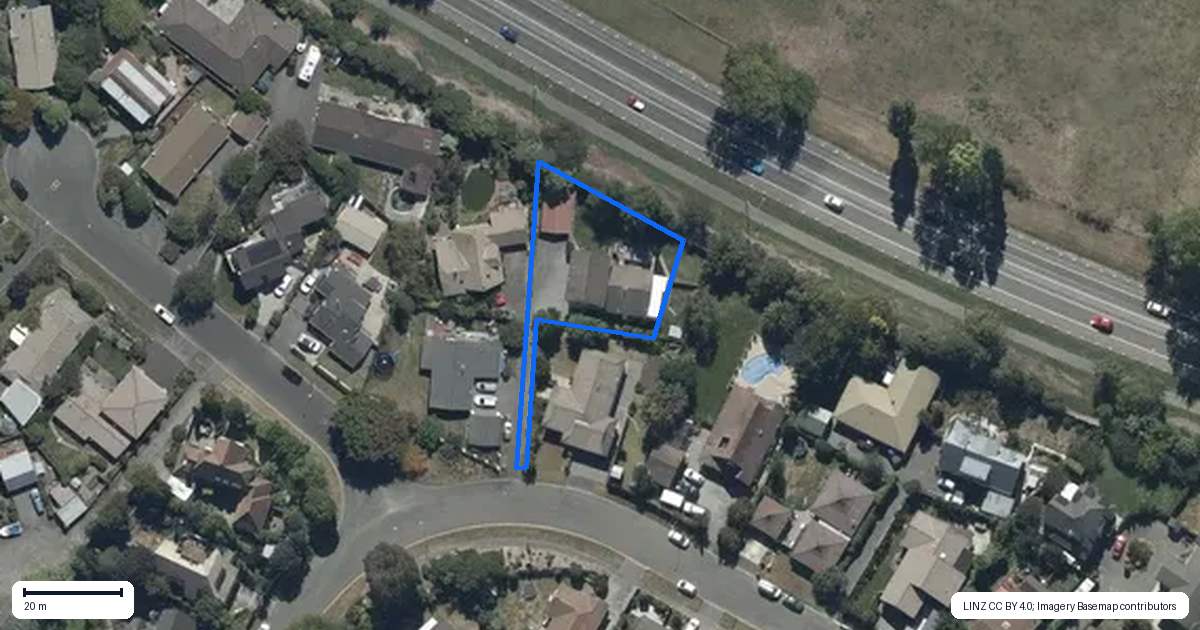 Property context map for 43B Yellowstone Crescent, Burwood, Christchurch