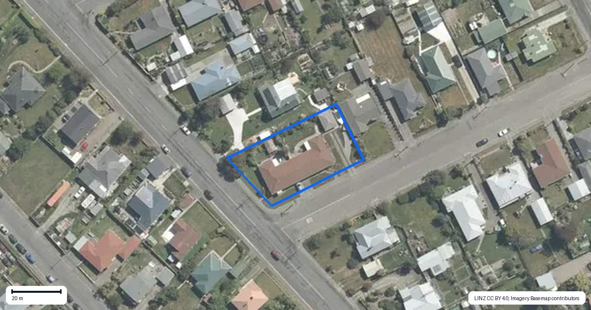 Property context map for 1 Carlisle Street, Waimate
