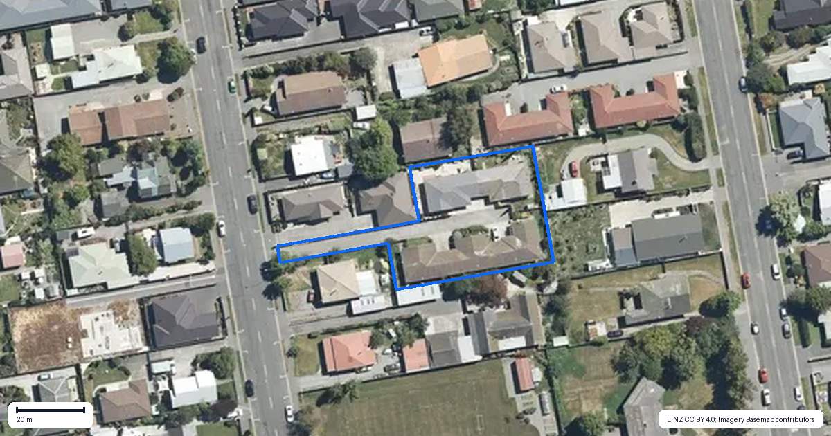 Property context map for 120E Percival Street, Rangiora