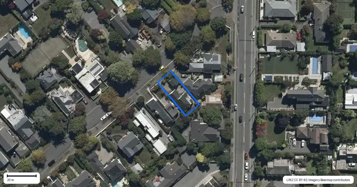 Property context map for 20 Snowdon Road, Fendalton, Christchurch
