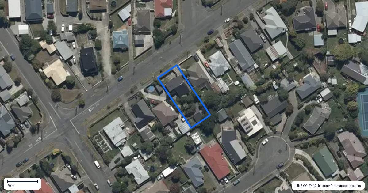 Property context map for 36 Kellys Road, Mairehau, Christchurch