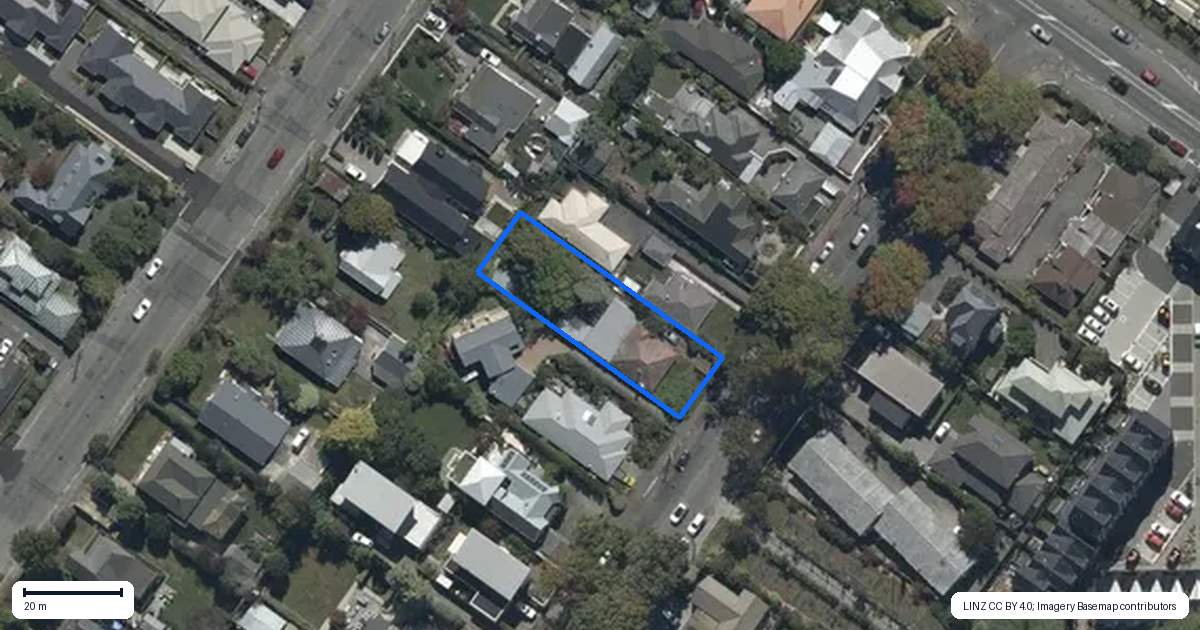 Property context map for 115 St James Avenue, Papanui, Christchurch