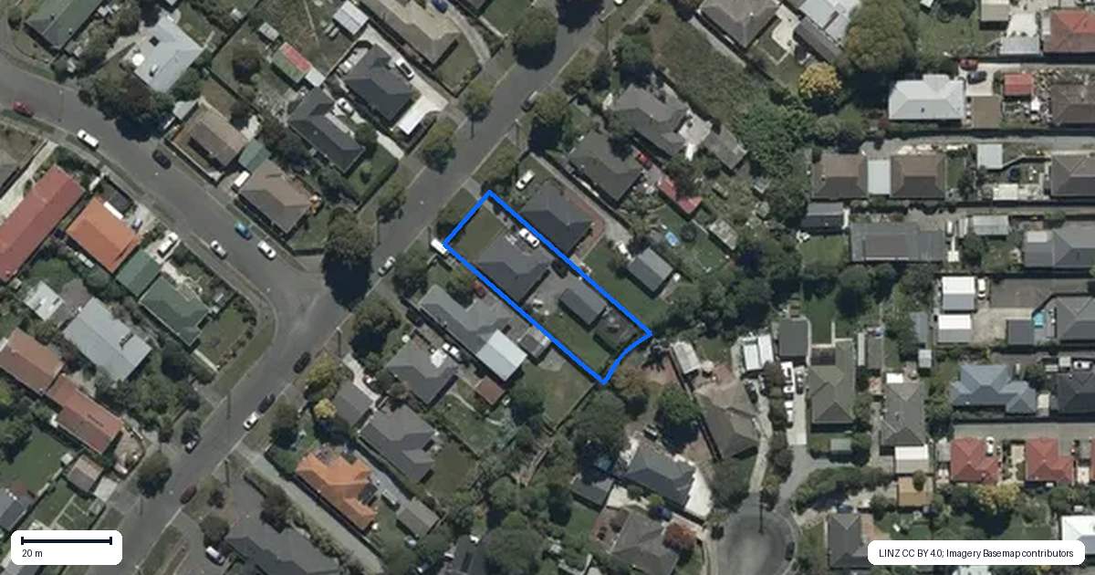 Property context map for 18 Crosby Street, Mairehau, Christchurch