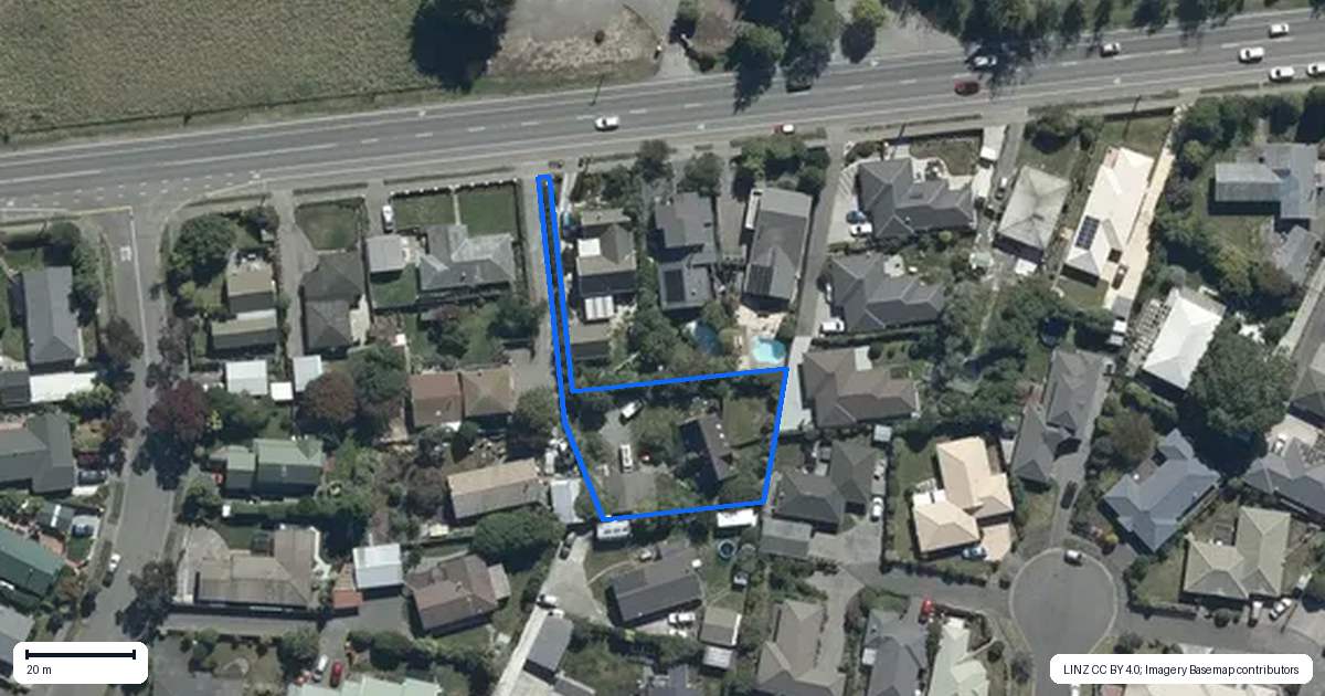 Property context map for 97B Johns Road, Northwood, Christchurch