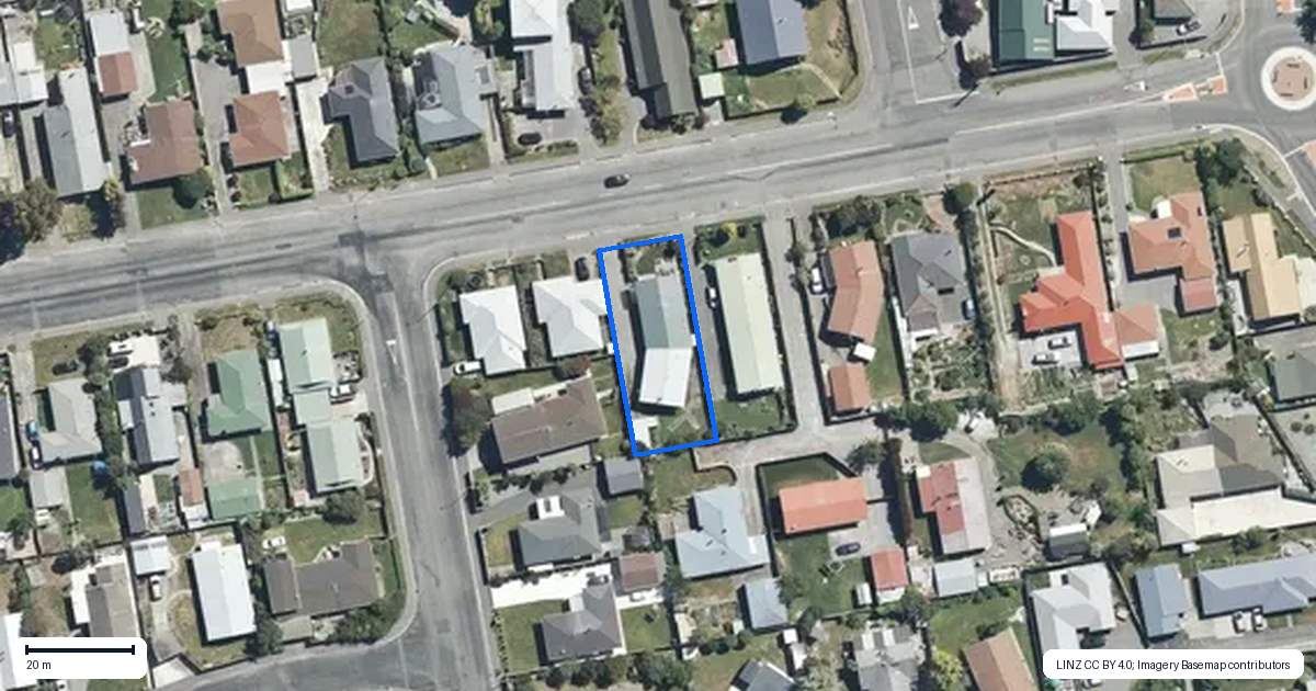 Property context map for 53A Johns Road, Rangiora