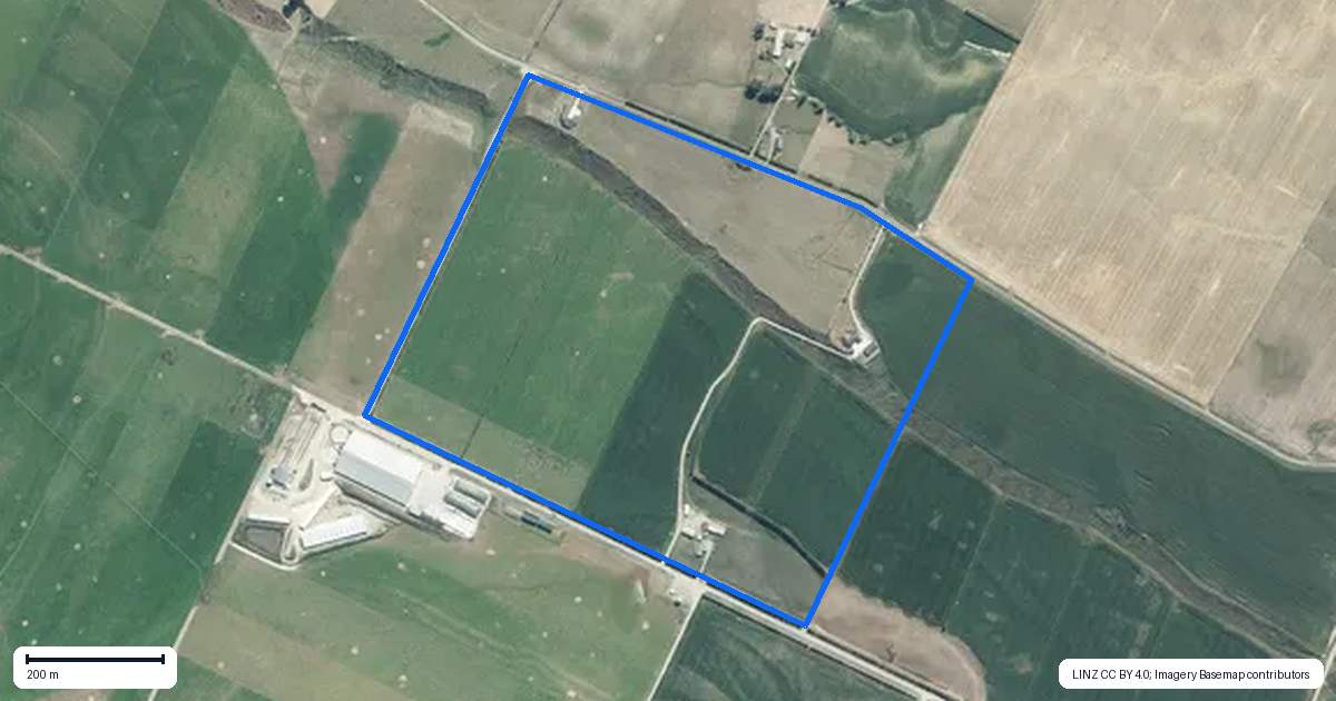 Property context map for 238 Pooke Road, Pareora