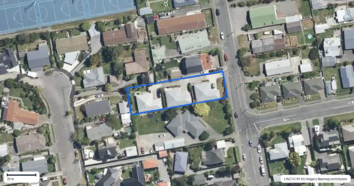Property context map for 25B Church Street, Rangiora